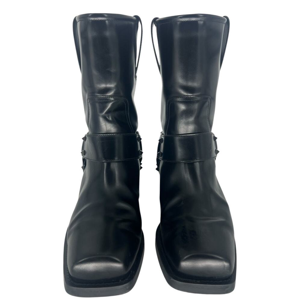 Valentino Garavani Rockstud Calfskin Biker Boots Black 40 - Picture 7 of 16